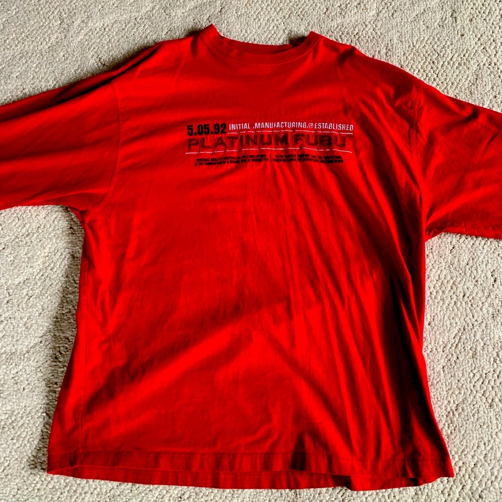 RARE Platinum Fubu Red Long Sleeve Tee XXL